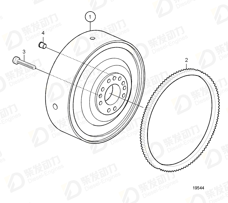 VOLVO Flywheel 20405928 Drawing